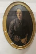 An oil on board portrait of a Victorian woman (Gwen John?)