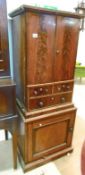 A Victorian mahogany cabinet, distressed