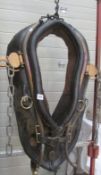 A large leather horse collar