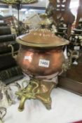 A Victorian copper samovar urn