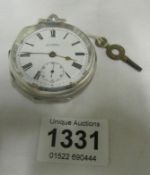 A Gent's silver pocket watch by H Samuel