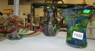 3 items of studio glass