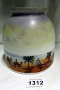 A hand painted lampshade depicting Egyptian scene