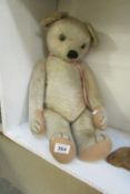 A large vintage mohair teddy bear, a/f