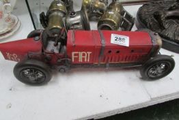 A tin plate Fiat racing car