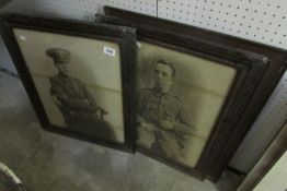 3 oak framed photographs
