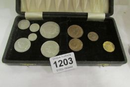 10 unused 1937 coins, farthing to crown