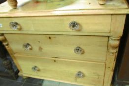 A pine 3 drawer chest