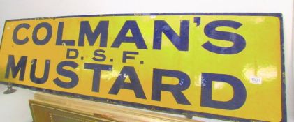 A 1920's Colman's Mustard enamel sign dated 09/23