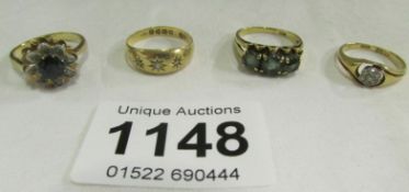 4 18ct gold rings