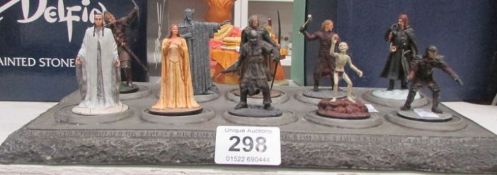 A set of 10 Lord of the Rings metal figures