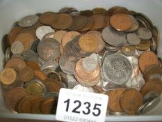 A box of English and Irish coins