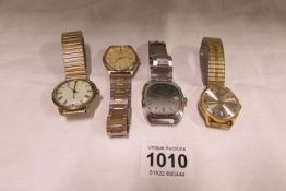 4 Gent's wrist watches (only one working)