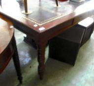 A Victorian leather topped library table