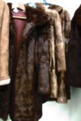3 old fur coats