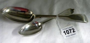 2 silver spoons