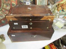 2 Victorian boxes, both a/f