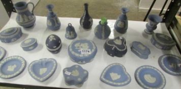 21 pieces of Wedgwood Jasper ware