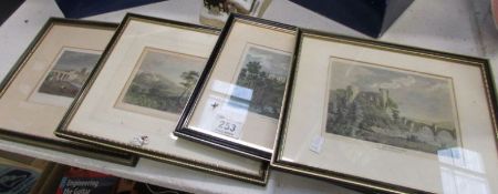 4 framed engravings