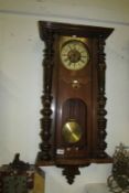 A Victorian mahogany Vienna wall clock, a/f