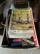 A box of motoring ephemera inc workbooks, micrometer etc