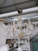 An acrylic chandelier