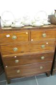 A 2 over 3 Georgian mahogany chest of drawers