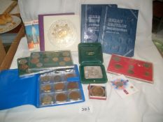 A box of UK and other coins