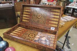 An inlaid backgammon set