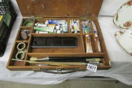 An artist's case and contents