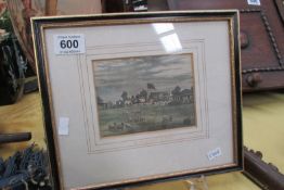 A rare framed & glazed engraving of Lord's Cricket Ground, 1837