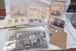 9 albums of cigarette cards (stuck) & 20 early 20C portraits