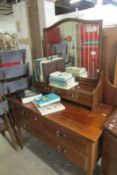 A Victorian mahogany dressing table with string inlay