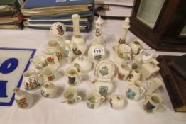 A mixed lot of crested ware including Goss