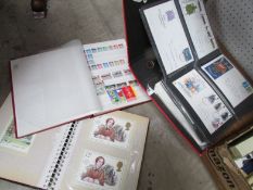 3 folders of stamps, first day covers etc