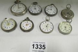 8 silver pocket watches