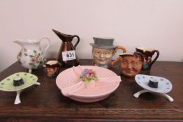 3 Doulton character jugs and other items inc Beswick, Sylvac, Foley