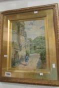 A 19th century watercolour 'Haddon Hall' Thomas Robert Macquoid RI 1820-1912