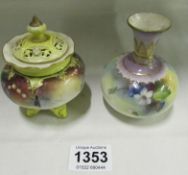 A Worcester vase and lidded pot