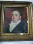An early 19th century oil on canvas portrait (brass plaque reads T Morris 1807)