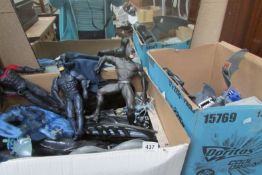 2 boxes of Batman toys and figures