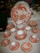 27 pieces of Royal Crown Derby 'Red Aves' pattern china