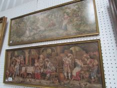 2 framed French tapestries