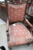 An Edwardian armchair a/f