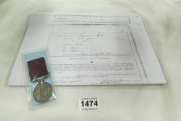 A Victorian long service medal for 11465 QR MR Sgt. Instp. S. Aplin R E. (B1853, d 1940) with