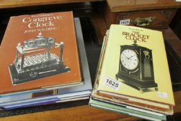 A quantity of books on clocks inc Lantern, bracket, mantel etc