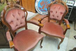 A pair of salon chairs, 1 a/f