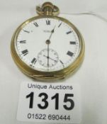 A Waltham gold plated pocket watch