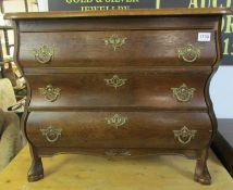 A German 3 drawer Bombe chest