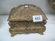 A brass jewellery box